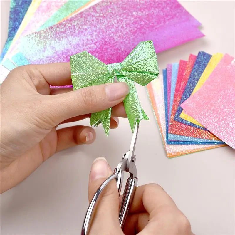 50pcs 10colour Square Origami Paper Single-Sided Pearl Paper Folding Paper Multicolor Kids Handmade DIY Scrapbooking Craft Decor