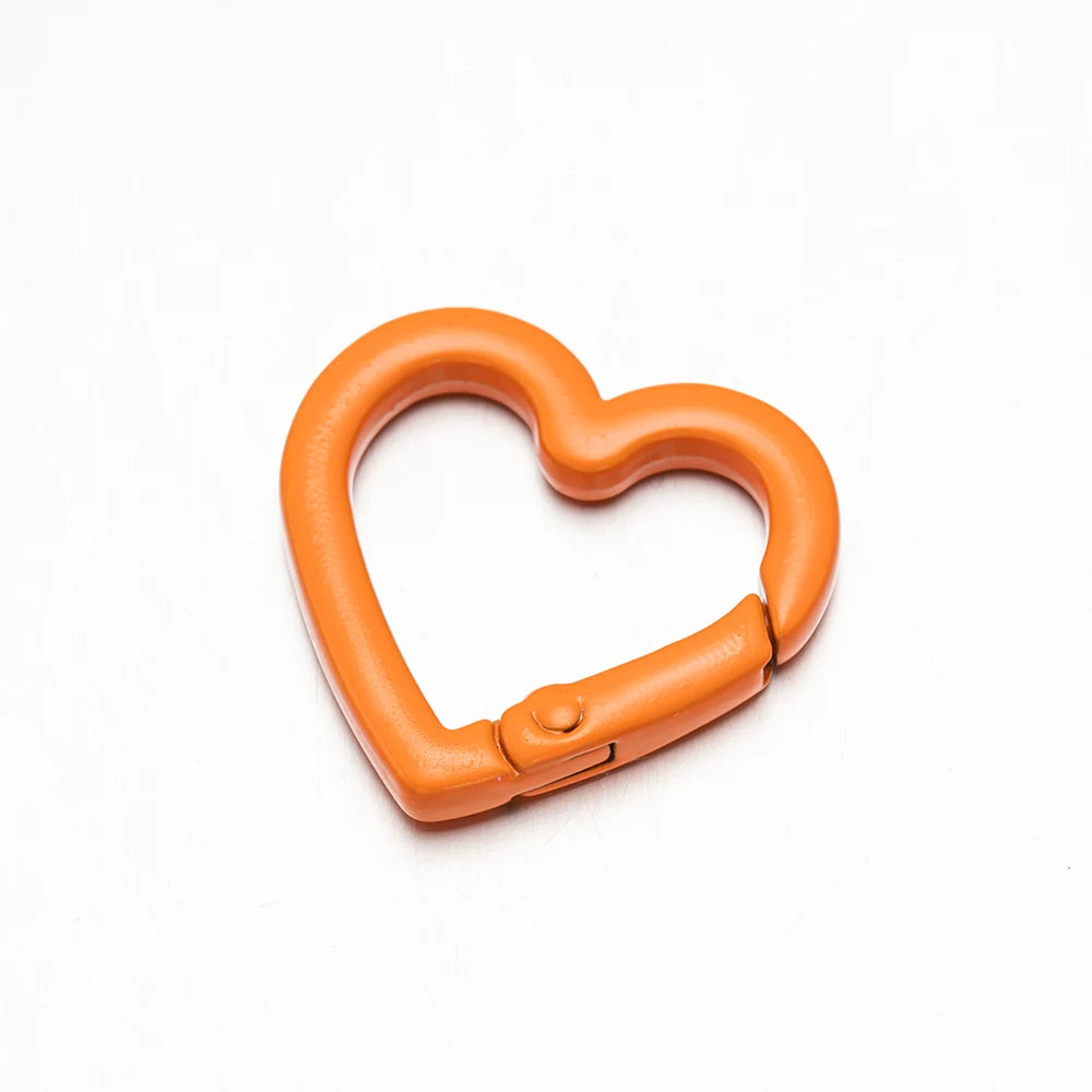 5pc 21/25mm Heart Key Ring Snap Clip Trigger Spring Buckle for DIY Jewelry Carabiner Keychain Chain Hook Make Accessory Material