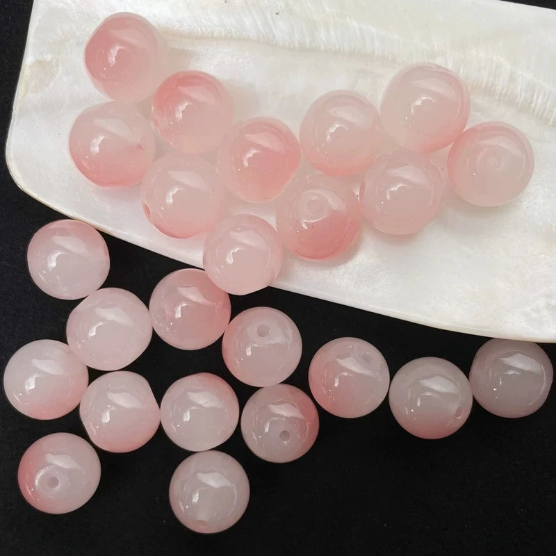 50pcs 8/10mm Dual Color Glass Round Loose Spacer Beads Jewelry Making