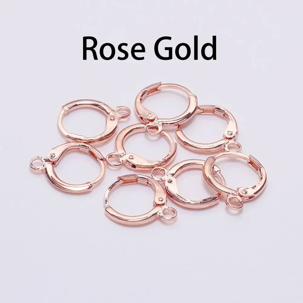 20pcs, Gold  France Lever Earring Hooks Wire Settings Base Earrings Hoops