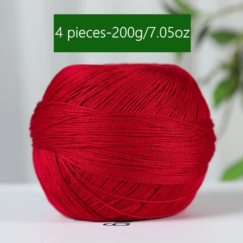 1PC Premium Mercerized Silk Lace Yarn Bundle-Soft, Durable, Vibrant Colors for DIY Knit & Crochet