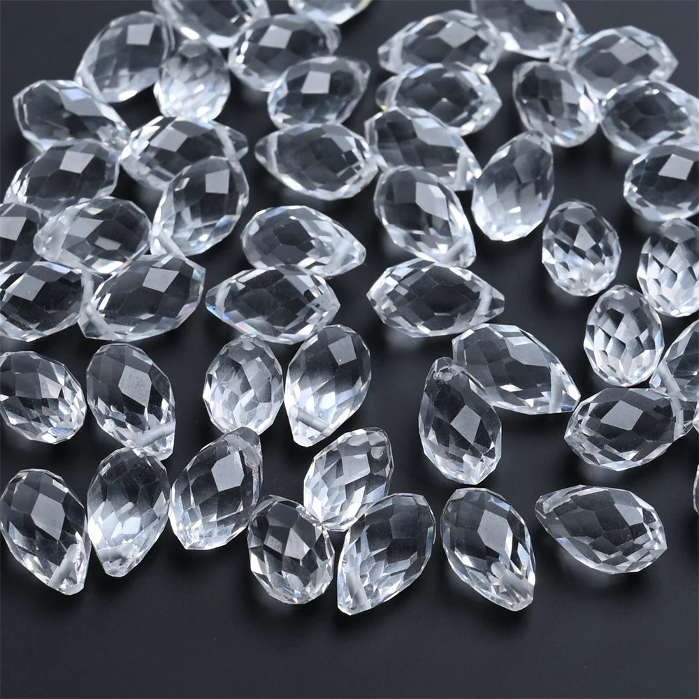 50pcs Crystal Teardrop Beads   Waterdrop Shape Faceted Beads