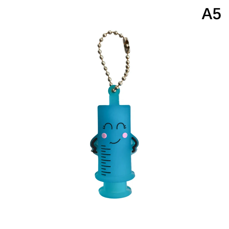 1PCS PVC Ampoule Bottle Opener Keychain Syringe-Shaped Cutter Nurse Doctor Aid Medication Vial Breaker Tool