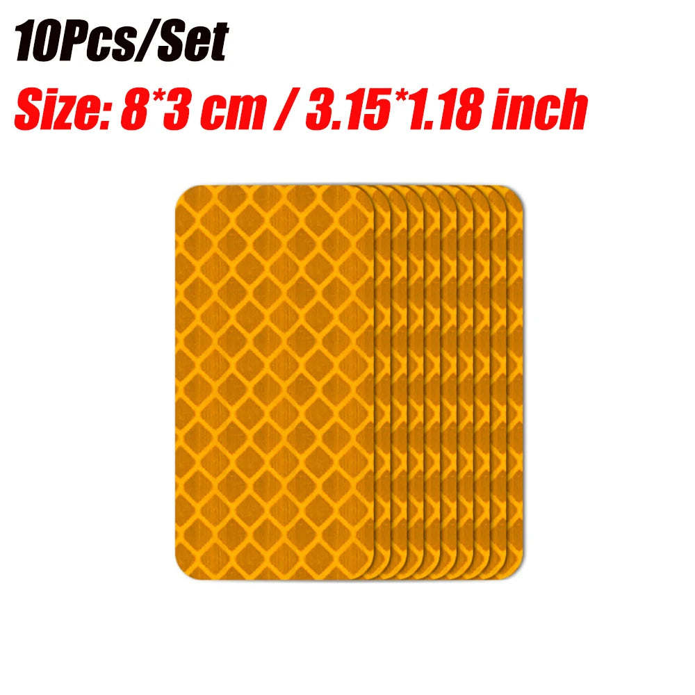 10pcs/set Car Motorcycle Bumper Reflective Safety Strip Stickers for Car Trailer 2027