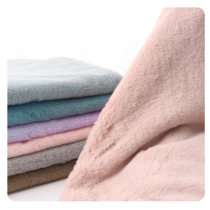 Rabbit Fur Fabric Soft Short Plush.