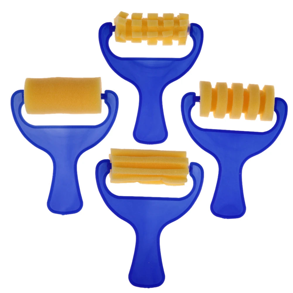 4Pcs Creative Kids Yellow Sponge Brushes