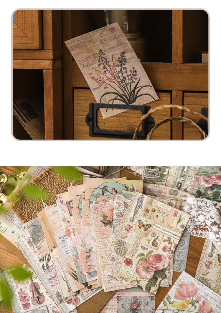 100Pcs/Pack Past Stories Vintage Series Scrapbooking Material