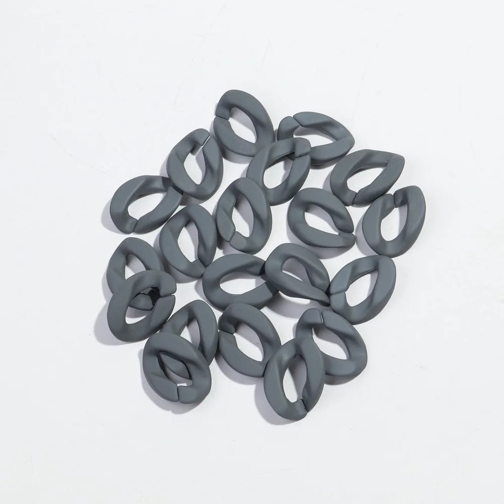 20pcs 20x30mm Acrylic Frosted Square Link Chain Loose Beads