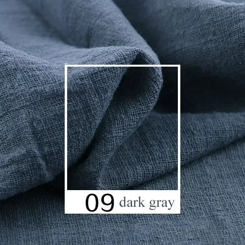 Soft Thin Linen Cotton Fabric Solid Color Organic Material Pure Natural Flax For Sewing