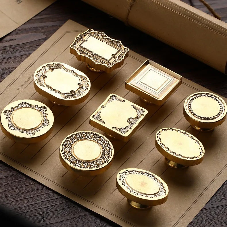 1pc Photo Frame Series Wax Seal Stamp Brass Heads Oval and Circle