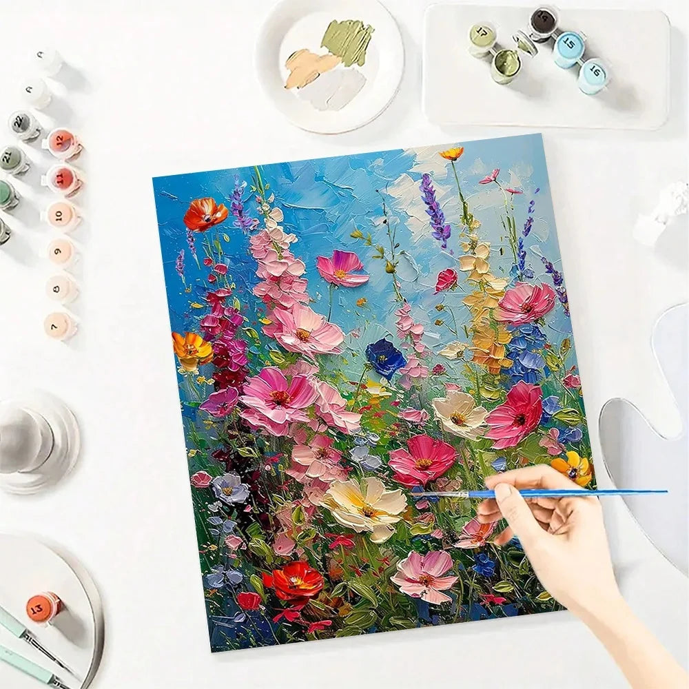 Diy Art Flowers Paint By Numbers For Adult Floral Craft Kit