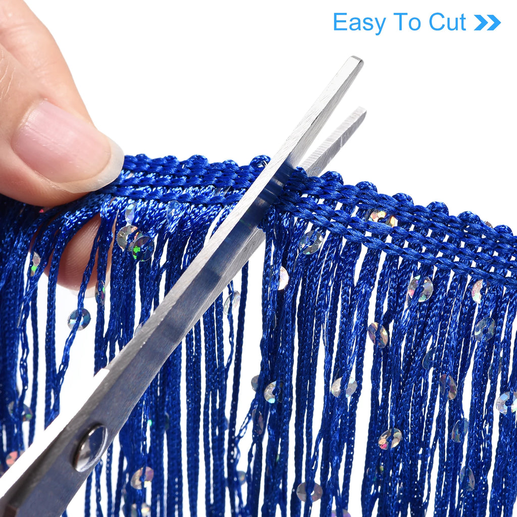 1Yard/5.5Yard of 15cm Sequin Fringe Trim Sparkling DIY Fringe Tassel Trim Ribbon for Costume Clothes DIY Sewing Craft Decoration