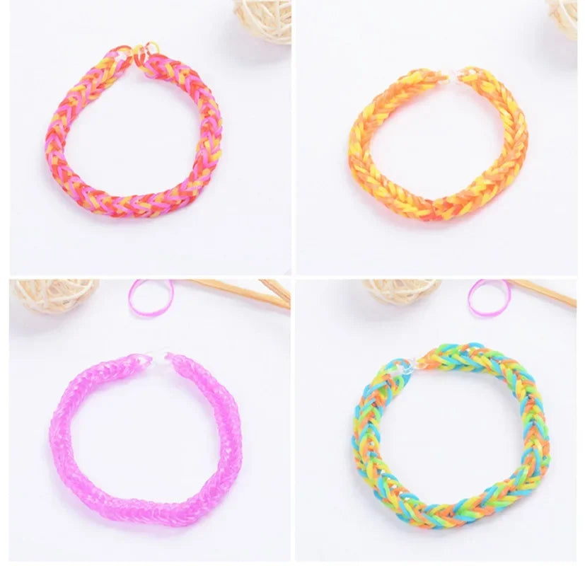 600Pcs Fluorescent Glow Luminous Bracelets DIY Rubber Loom Bands