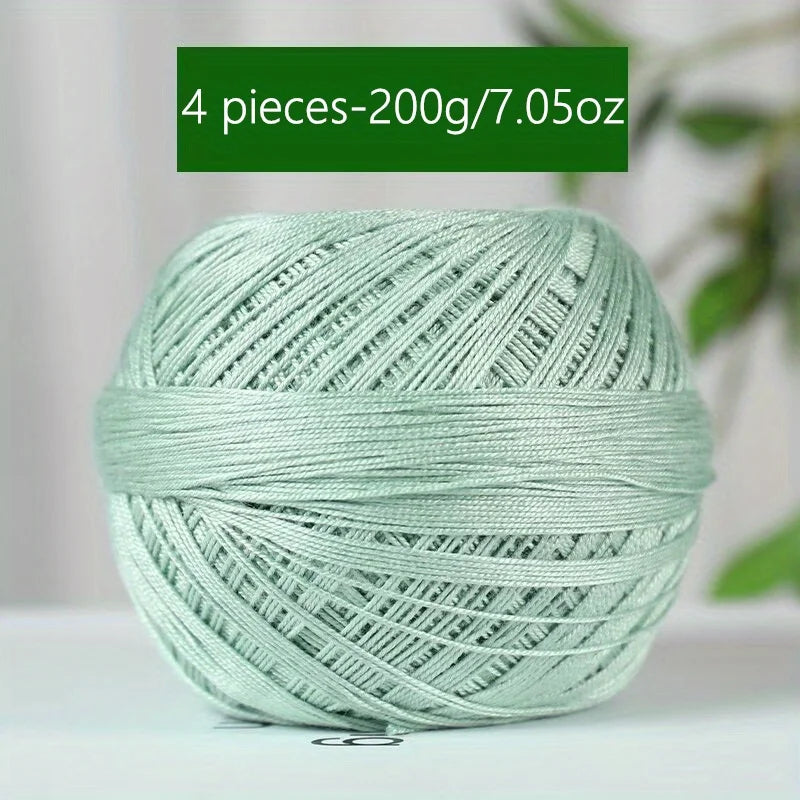 1PC Premium Mercerized Silk Lace Yarn Bundle-Soft, Durable, Vibrant Colors for DIY Knit & Crochet