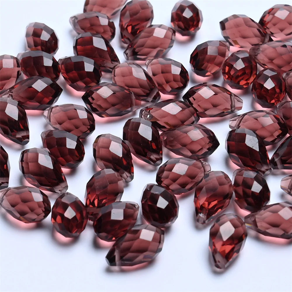 50pcs Crystal Teardrop Beads   Waterdrop Shape Faceted Beads
