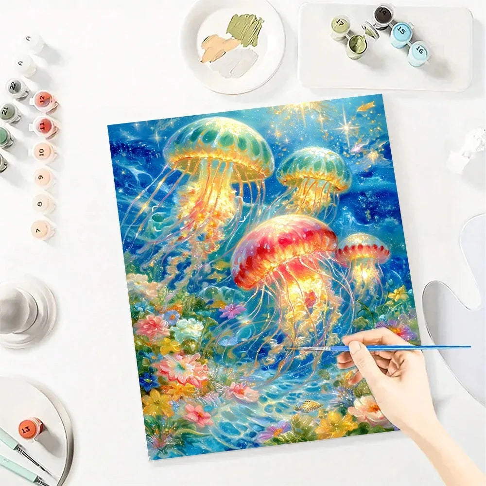 Fantasy Jellyfish Diy Art Paint By Numbers For Adult Sea Animals