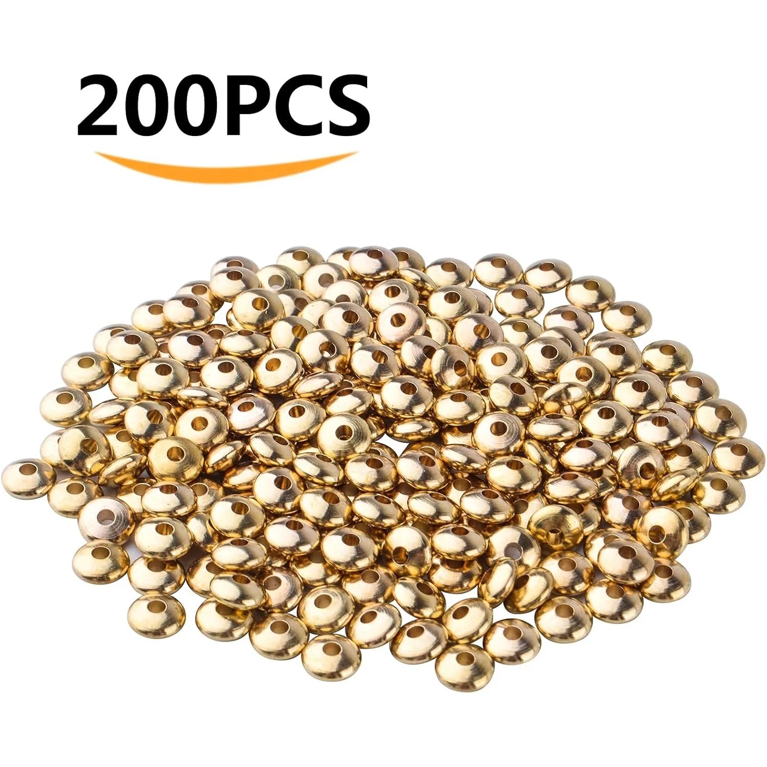 200pcs Flat Round , Bead Spacers Loose Beads Spacer Charm Beads for DIY Jewelry Necklace