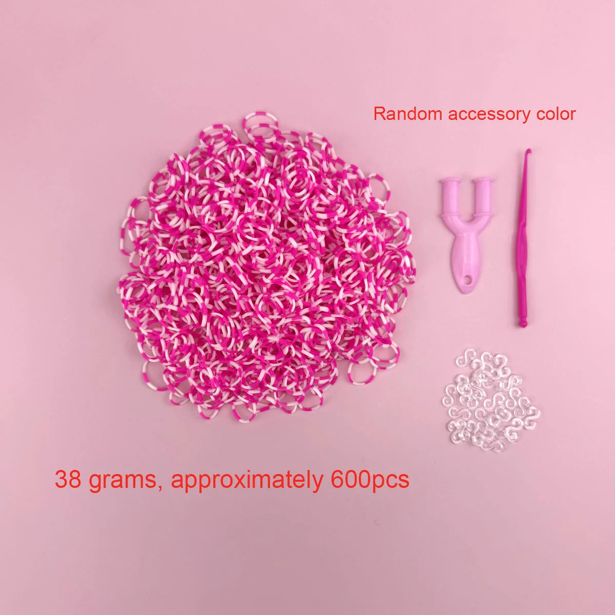 600Pcs Color Rubble Loom Bands Bracelets Kit Girl Gift DIY Jewelry Making