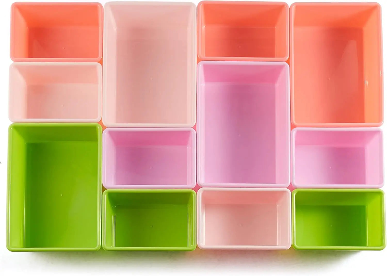 Kids Toy Storage Organizer with 12 Removable Pink Bins, White Wood Frame, Wall-Mounted for Safety