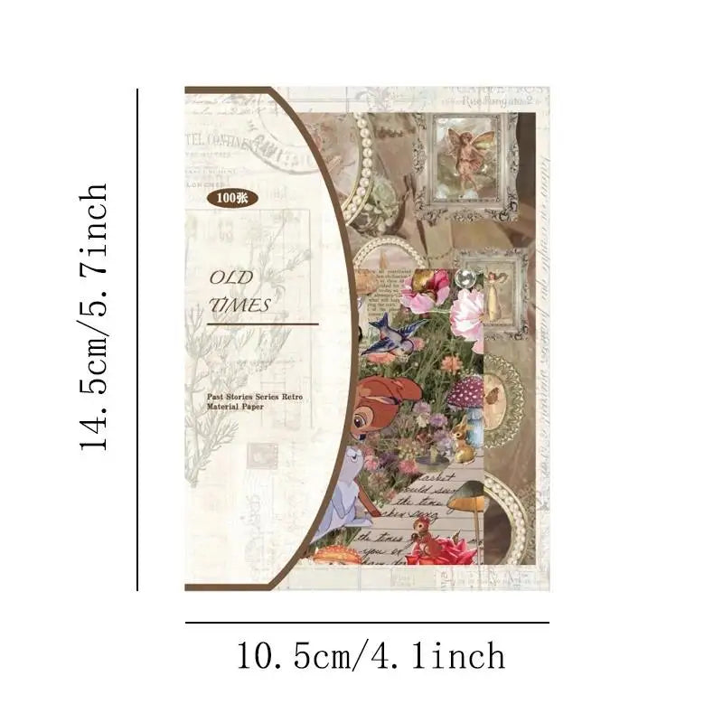 100Pcs/Pack Past Stories Vintage Series Scrapbooking Material