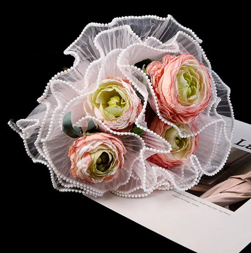 5Yards Bouquet Wrapping , Florist Packaging Lace Mesh