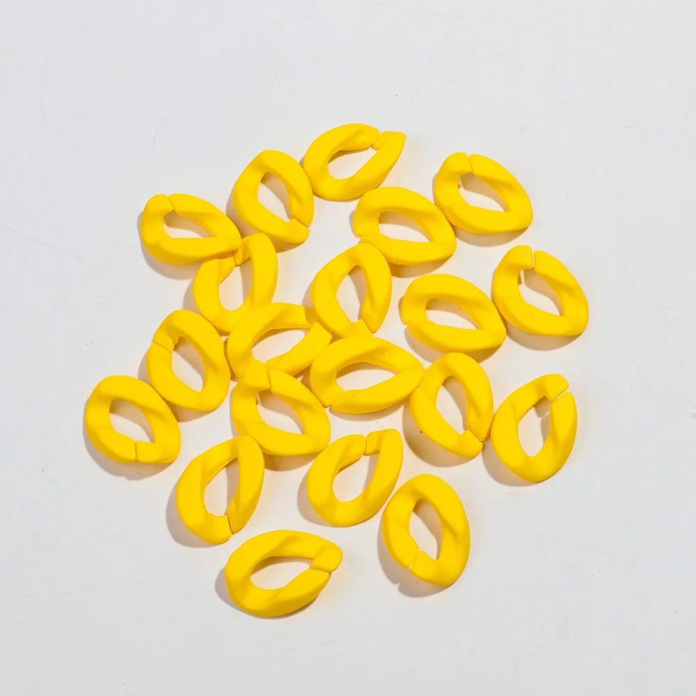 20pcs 20x30mm Acrylic Frosted Square Link Chain Loose Beads