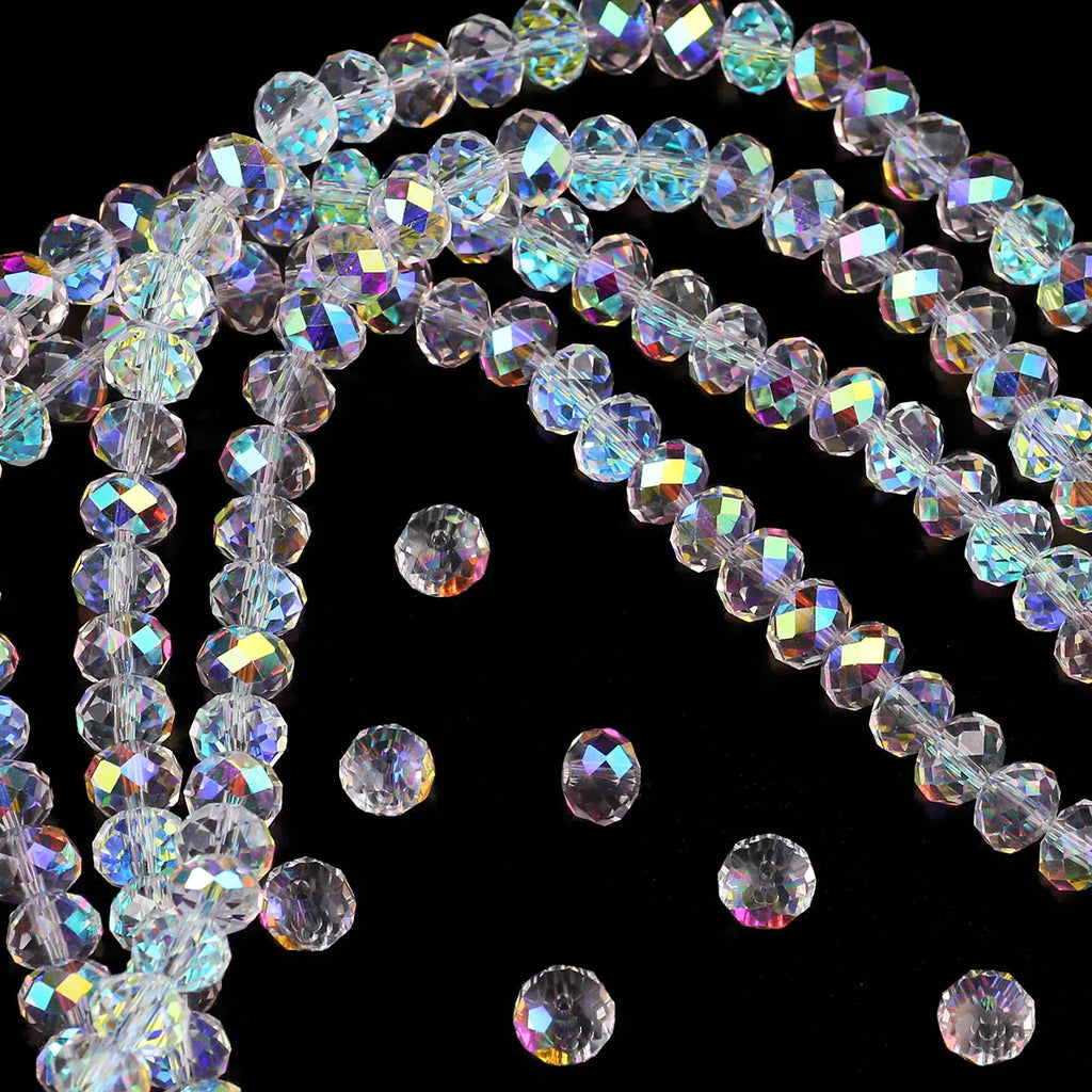 Austrian Crystal White AB Glass Beads Transparent With Hole Loose Beads