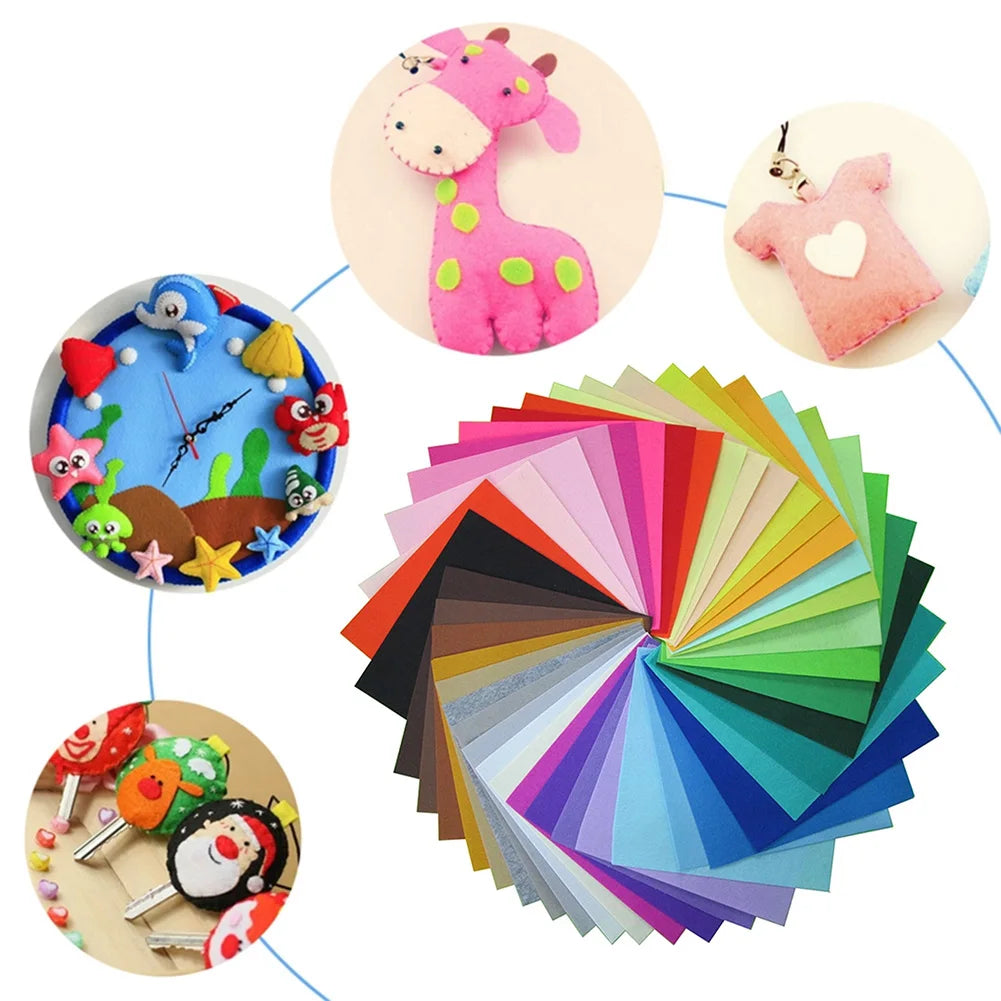 40pcs Felt Fabric DIY Crafts 10x10cm Felt Sheets Patchwork
