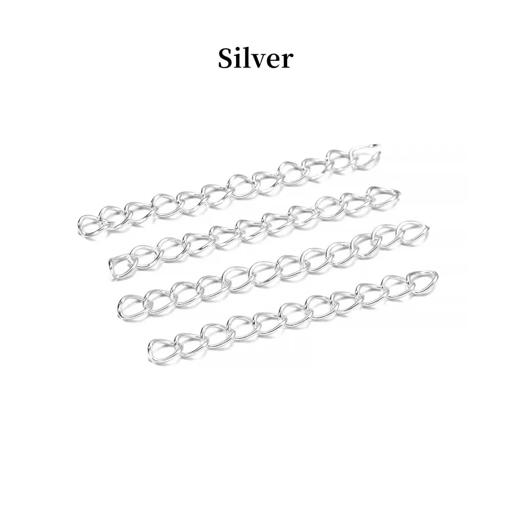 50-100pcs/lot 50mm 70mm  Necklace Extension Chain Bulk Bracelet Extended Chains Tail Extender