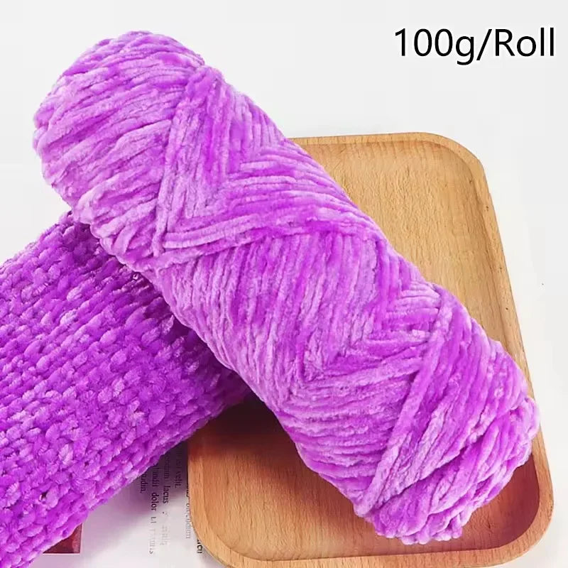 Thick Chenille Velvet Yarn 100g/Roll