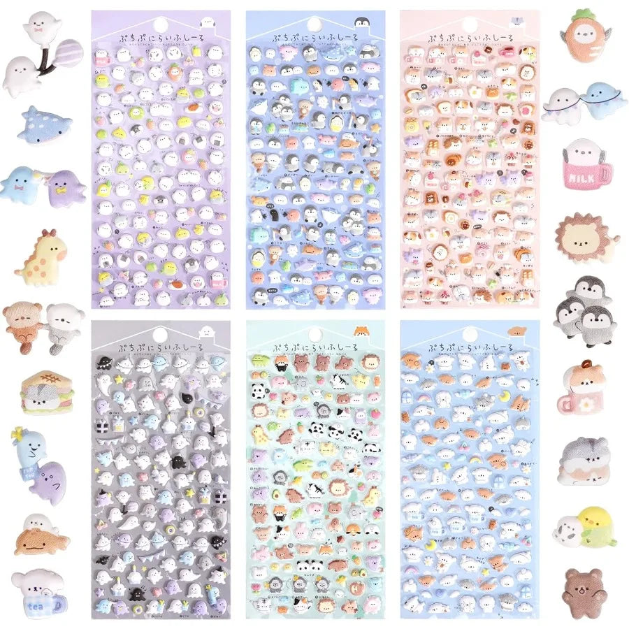 600+ Cute Mini Puffy Stickers - great for teens laptop, phone cases or glass cases and school supplies. Set for Girls Adults