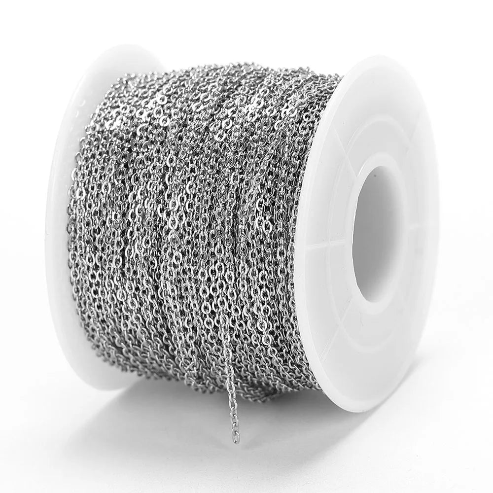 10 Meters Stainless Steel Chain,Gold&Steel Color Link for DIY Jewelry Making
