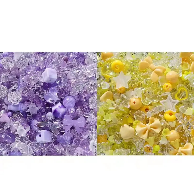 40g/lot Mixed style Flowers Heart Colorful Acrylic Beads