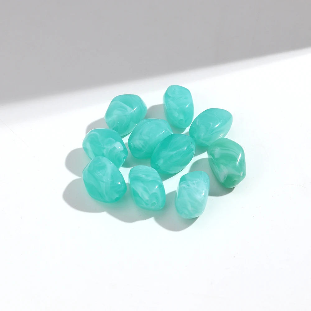 20pcs Dual Color  Stone Shape Loose Spacer Beads for DIY Jewelry