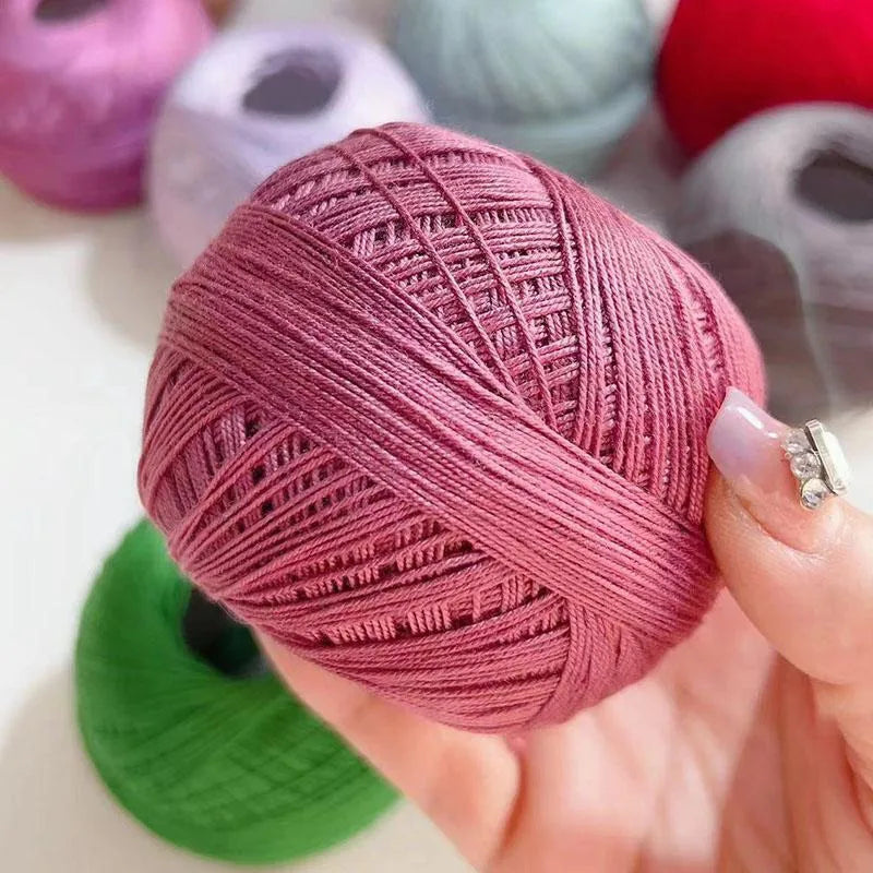 1PC Premium Mercerized Silk Lace Yarn Bundle-Soft, Durable, Vibrant Colors for DIY Knit & Crochet