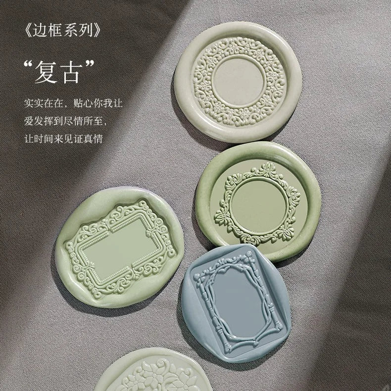 1pc Photo Frame Series Wax Seal Stamp Brass Heads Oval and Circle