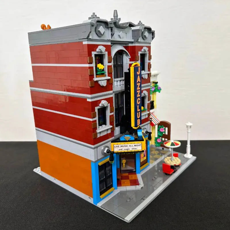Creating Jazz Club Expert Pizza Shop House Building Blocks Street View Toys Christmas gift