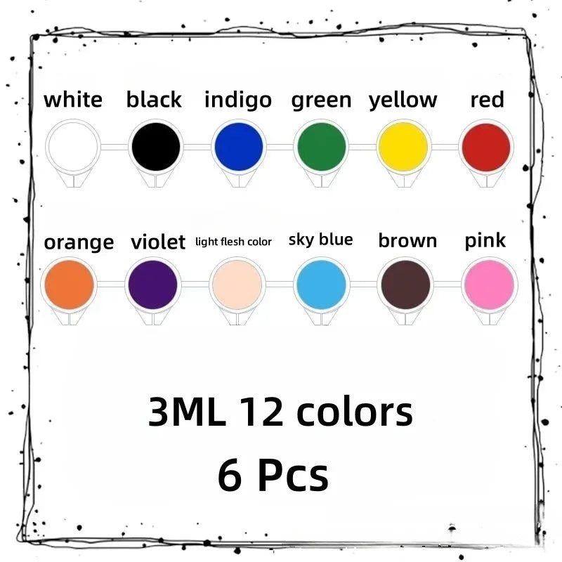 Acrylic Pigment for Student Art, Graffiti Painting, 12 Colors