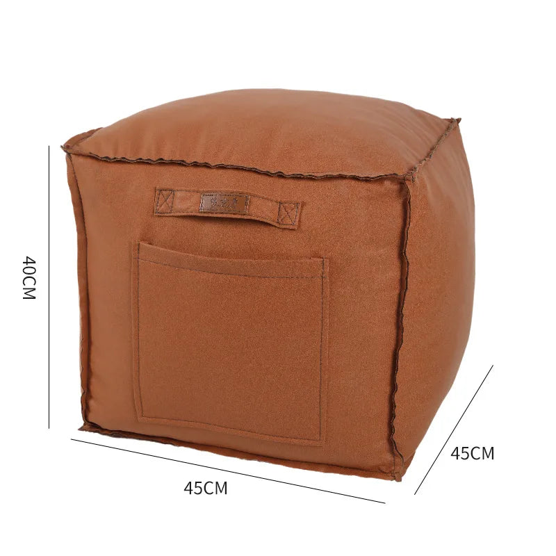 Unstuffed Pouf Cover No Filling Bohemian Lazy Floor Futon Under Desk Bedroom Decor