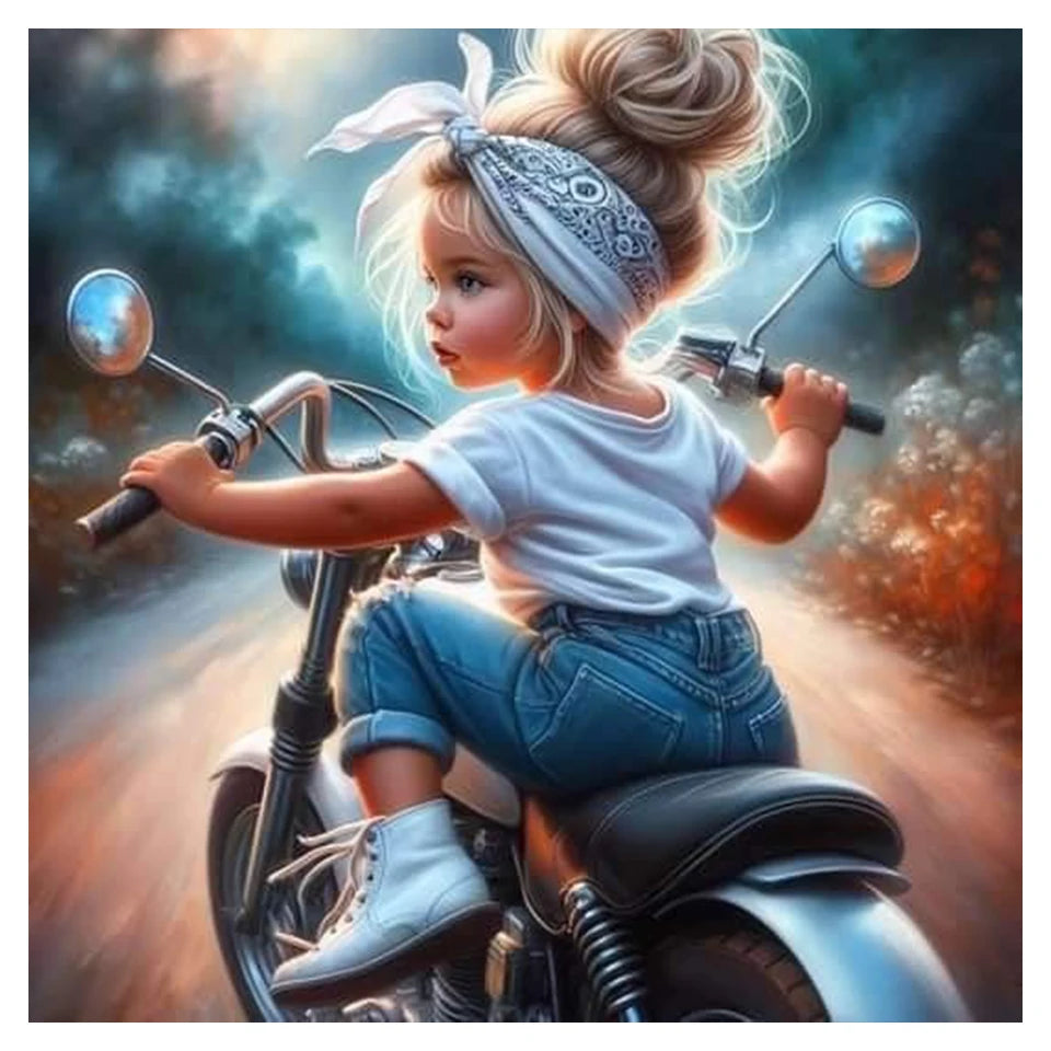 Cool Girl 5D DIY Diamond Painting Full Diamond Mosaic Embroidery Steampunk Girl Cross Stitch Kits Set Art