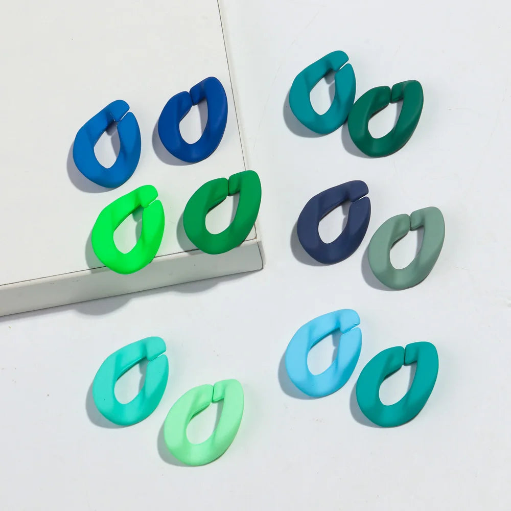 20pcs 20x30mm Acrylic Frosted Square Link Chain Loose Beads