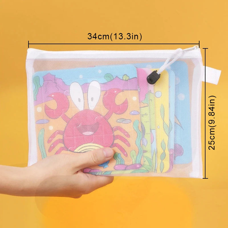 Mesh Zipper Pouch Clear Document Bag Toy storage bag small toy
