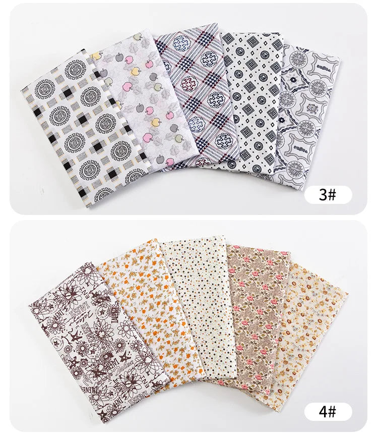 5Pcs/Set 25cmX25cm  Quilting Cloth Patchwork Needlework Handmade DIY Material