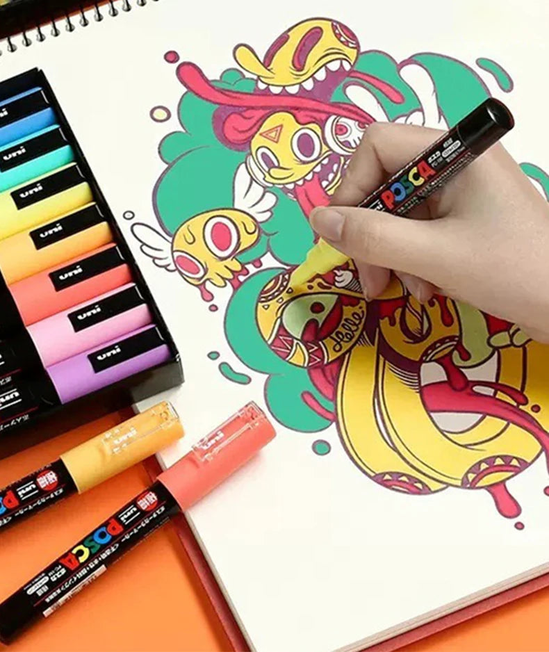 24 Color UNI Marker Pen Set Water-based Color