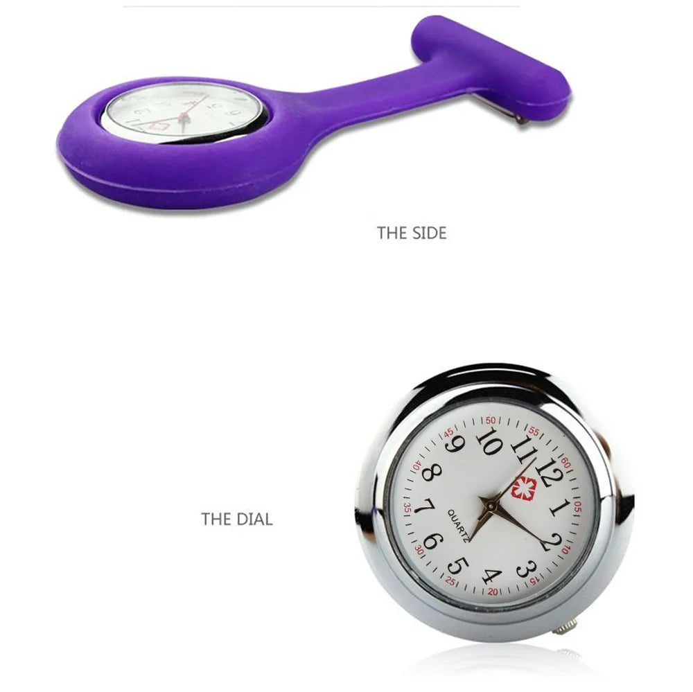 Silicone Nurse Watch Pocket Watches Mini Cute Medical Watch Lockable Pins Nurse Clip Watch Women Men Hanging Quartz Watches