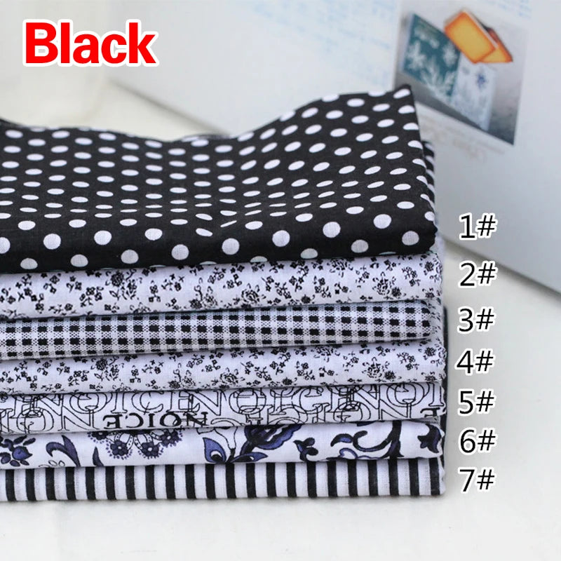 7pcs 25*25cm Square Crafts Cloth 100% Cotton Fabric Print Cloth