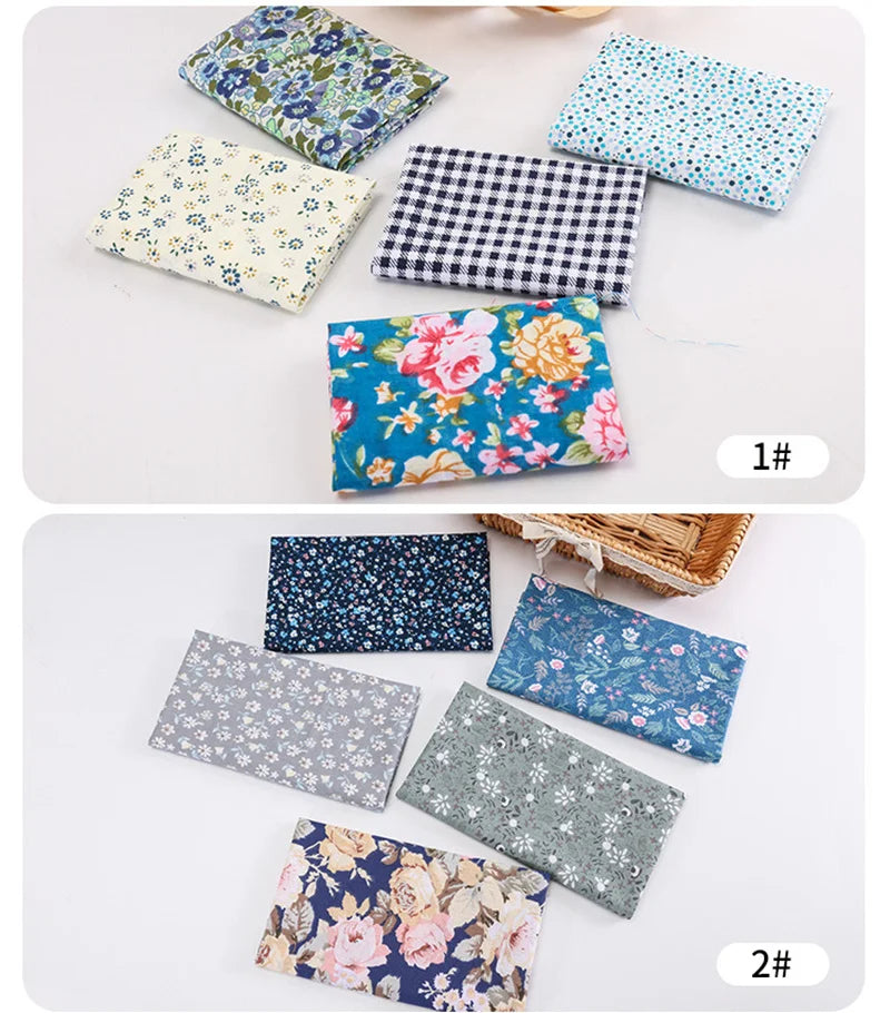 5Pcs/Set 25cmX25cm  Quilting Cloth Patchwork Needlework Handmade DIY Material