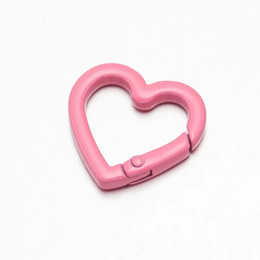 5pc 21/25mm Heart Key Ring Snap Clip Trigger Spring Buckle for DIY Jewelry Carabiner Keychain Chain Hook Make Accessory Material