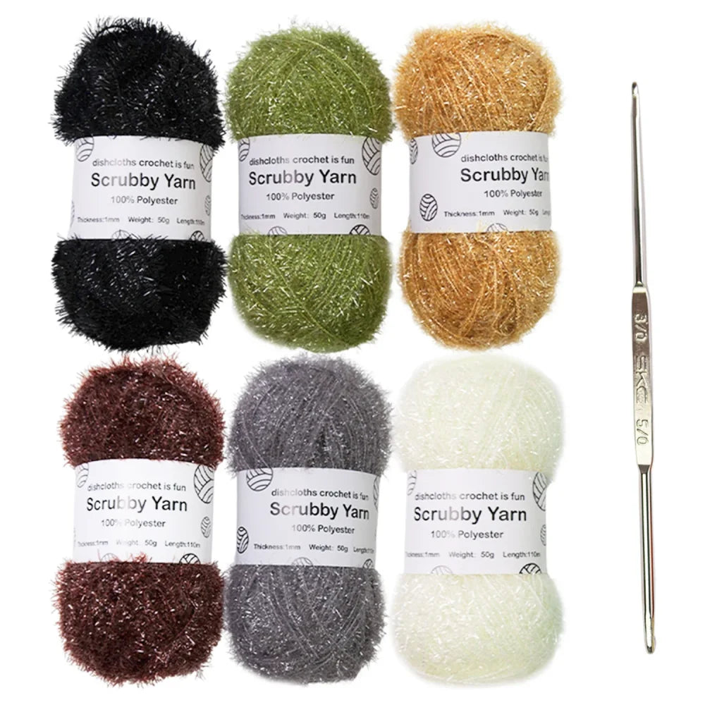 Scrubby Yarn for Scrubbies 6pcs Scrubbing Yarn Multi Colored