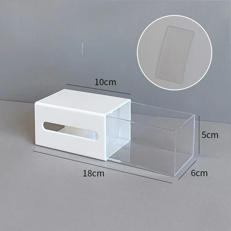Wall Mounted Storage Box Bathroom Cosmetic Cotton Swabs,  Jewelry .